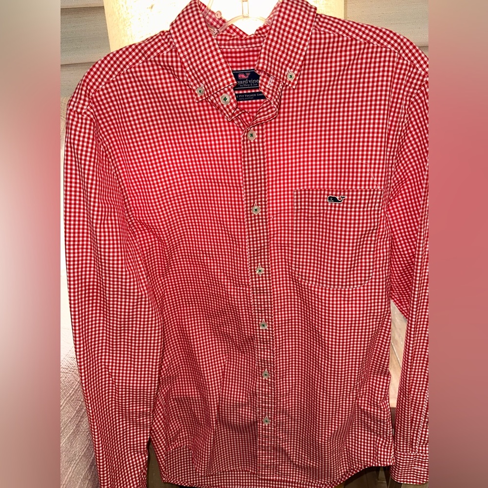Red button up